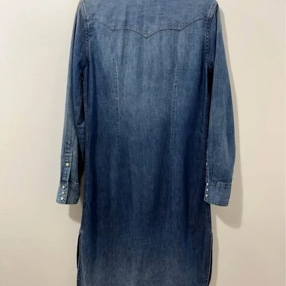 Polo Ralph Lauren Western Denim Knee Length Shirt Dress [size M] - Picture 9 of 12